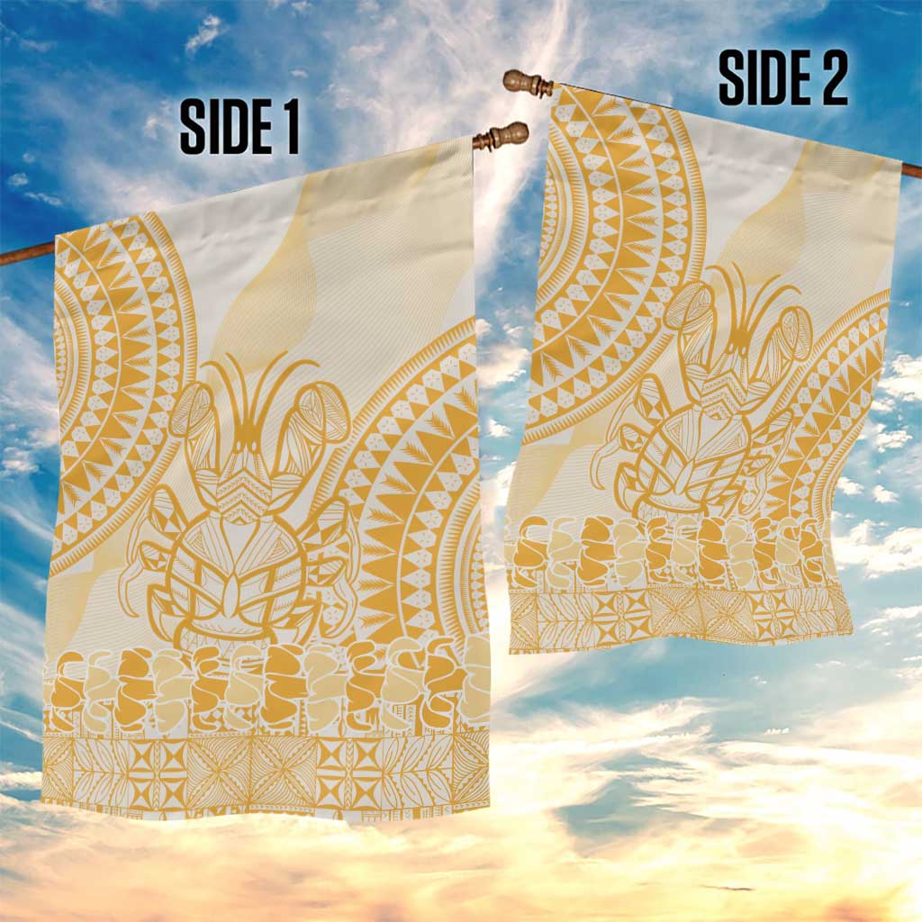 Niue Language Week Garden Flag The Rock Coconut Crab - Siapo Gold Pastel LT14 - Polynesian Pride