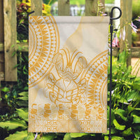 Niue Language Week Garden Flag The Rock Coconut Crab - Siapo Gold Pastel LT14 Garden Flag Gold - Polynesian Pride