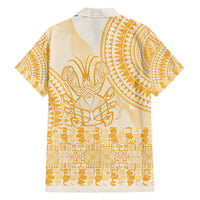 Niue Language Week Hawaiian Shirt The Rock Coconut Crab - Siapo Gold Pastel LT14 - Polynesian Pride