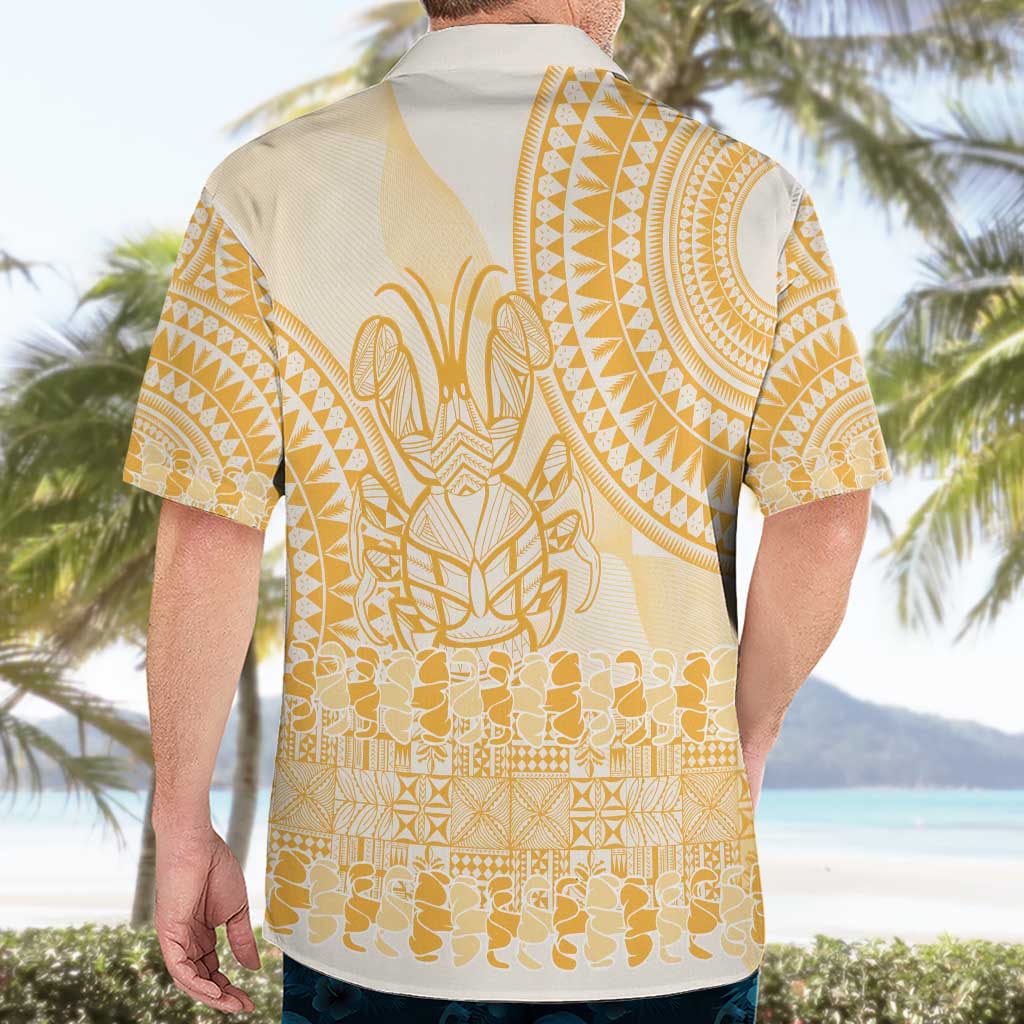 Niue Language Week Hawaiian Shirt The Rock Coconut Crab - Siapo Gold Pastel LT14 - Polynesian Pride