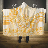 Niue Language Week Hooded Blanket The Rock Coconut Crab - Siapo Gold Pastel LT14 - Polynesian Pride