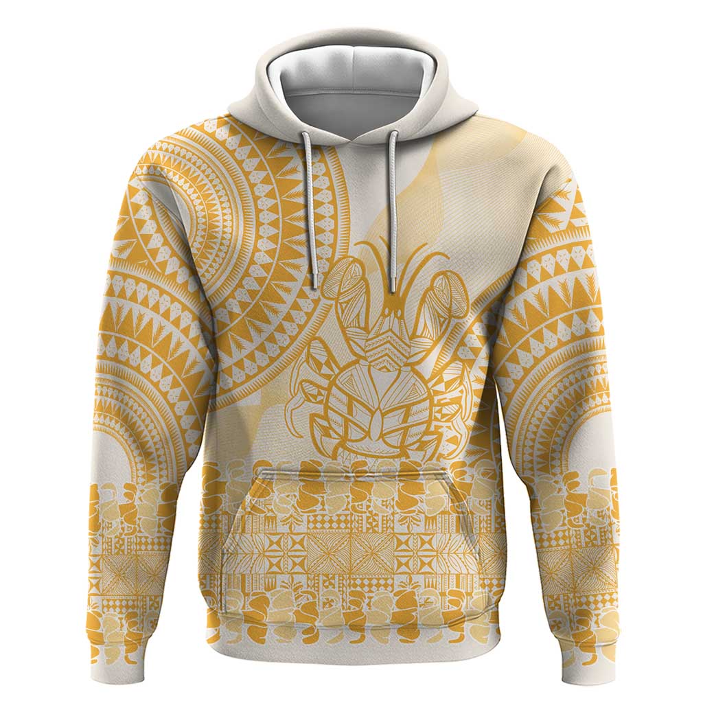 Niue Language Week Hoodie The Rock Coconut Crab - Siapo Gold Pastel