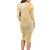 Niue Language Week Long Sleeve Bodycon Dress The Rock Coconut Crab - Siapo Gold Pastel