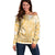 Niue Language Week Off Shoulder Sweater The Rock Coconut Crab - Siapo Gold Pastel