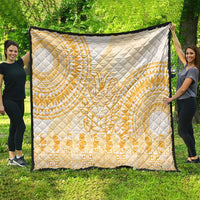 Niue Language Week Quilt The Rock Coconut Crab - Siapo Gold Pastel