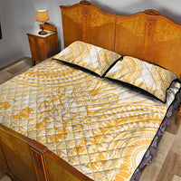 Niue Language Week Quilt Bed Set The Rock Coconut Crab - Siapo Gold Pastel LT14 - Polynesian Pride