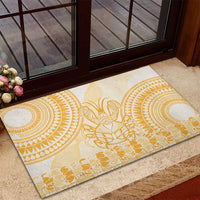 Niue Language Week Rubber Doormat The Rock Coconut Crab - Siapo Gold Pastel LT14 - Polynesian Pride