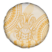 Niue Language Week Spare Tire Cover The Rock Coconut Crab - Siapo Gold Pastel LT14 - Polynesian Pride