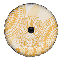 Niue Language Week Spare Tire Cover The Rock Coconut Crab - Siapo Gold Pastel LT14 - Polynesian Pride