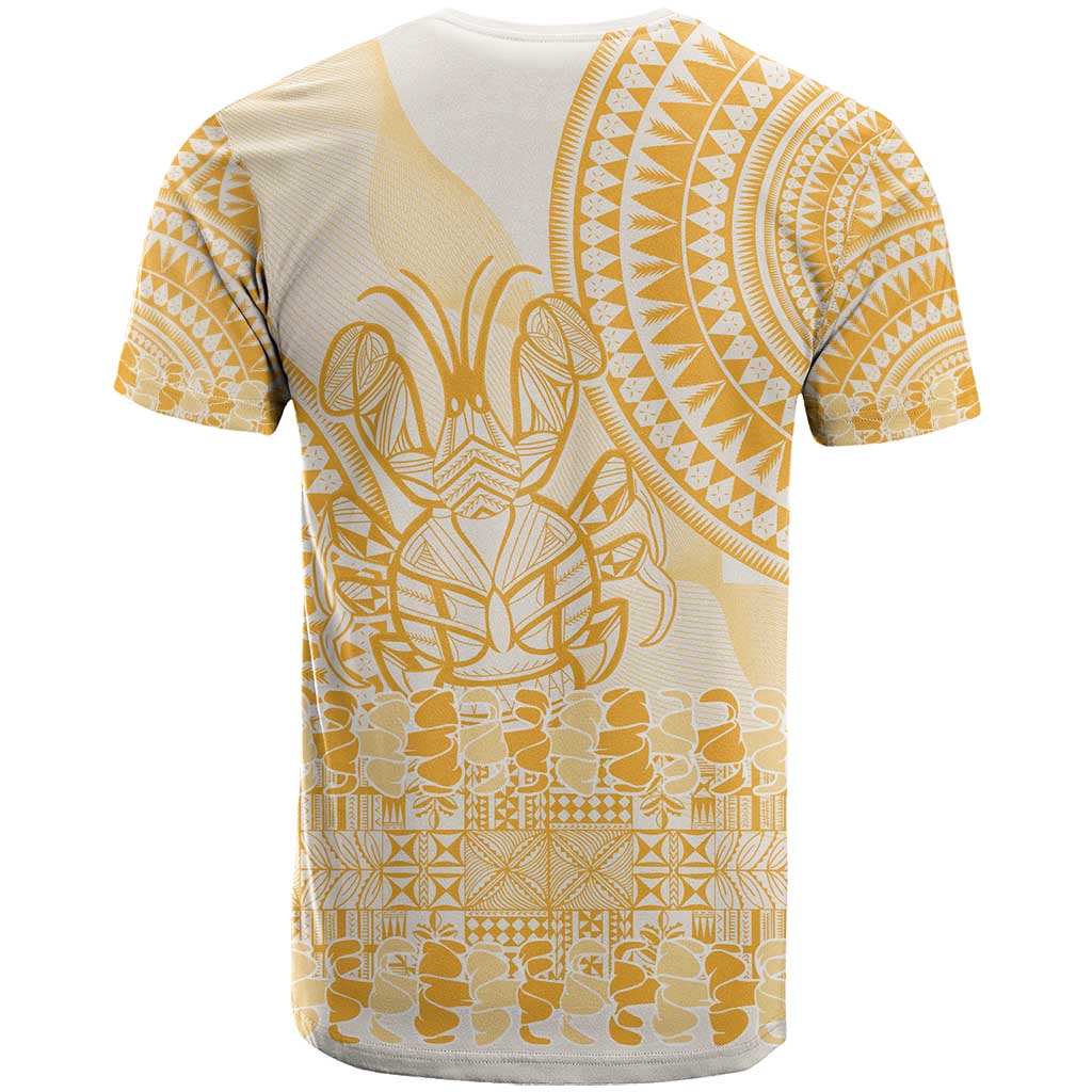 Niue Language Week T Shirt The Rock Coconut Crab - Siapo Gold Pastel LT14 - Polynesian Pride