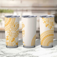 Niue Language Week Tumbler Cup The Rock Coconut Crab - Siapo Gold Pastel LT14 - Polynesian Pride