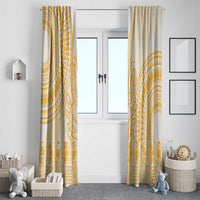 Niue Language Week Window Curtain The Rock Coconut Crab - Siapo Gold Pastel LT14 - Polynesian Pride