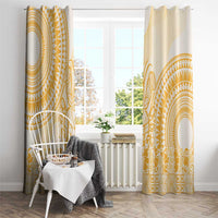 Niue Language Week Window Curtain The Rock Coconut Crab - Siapo Gold Pastel LT14 - Polynesian Pride