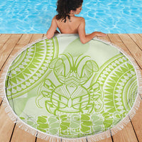 Lime Green Niue Language Week Beach Blanket The Rock Coconut Crab - Siapo Pattern LT14 - Polynesian Pride