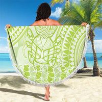 Lime Green Niue Language Week Beach Blanket The Rock Coconut Crab - Siapo Pattern LT14 - Polynesian Pride