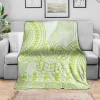 Lime Green Niue Language Week Blanket The Rock Coconut Crab - Siapo Pattern LT14 - Polynesian Pride