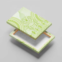 Lime Green Niue Language Week Canvas Wall Art The Rock Coconut Crab - Siapo Pattern LT14 - Polynesian Pride