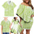 Lime Green Niue Language Week Family Matching Off Shoulder Short Dress and Hawaiian Shirt The Rock Coconut Crab - Siapo Pattern