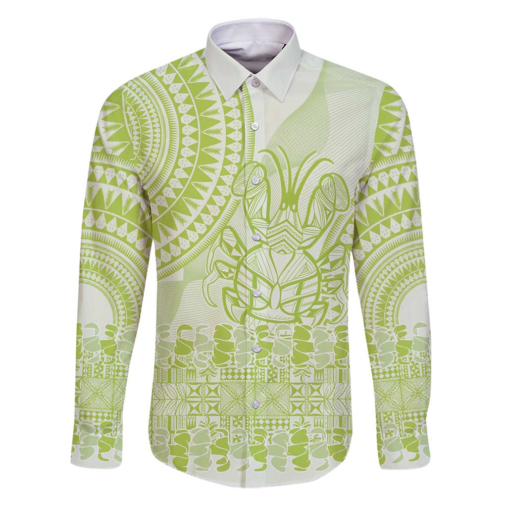 Lime Green Niue Language Week Family Matching Puletasi and Hawaiian Shirt The Rock Coconut Crab - Siapo Pattern