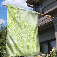 Lime Green Niue Language Week Garden Flag The Rock Coconut Crab - Siapo Pattern LT14 - Polynesian Pride