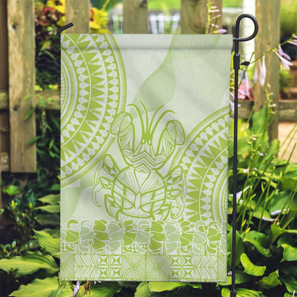 Lime Green Niue Language Week Garden Flag The Rock Coconut Crab - Siapo Pattern LT14 Garden Flag Lime Green - Polynesian Pride