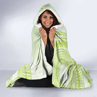Lime Green Niue Language Week Hooded Blanket The Rock Coconut Crab - Siapo Pattern LT14 - Polynesian Pride