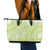 Lime Green Niue Language Week Leather Tote Bag The Rock Coconut Crab - Siapo Pattern