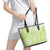 Lime Green Niue Language Week Leather Tote Bag The Rock Coconut Crab - Siapo Pattern