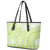 Lime Green Niue Language Week Leather Tote Bag The Rock Coconut Crab - Siapo Pattern