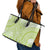 Lime Green Niue Language Week Leather Tote Bag The Rock Coconut Crab - Siapo Pattern