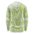 Lime Green Niue Language Week Long Sleeve Shirt The Rock Coconut Crab - Siapo Pattern