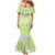 Lime Green Niue Language Week Mermaid Dress The Rock Coconut Crab - Siapo Pattern