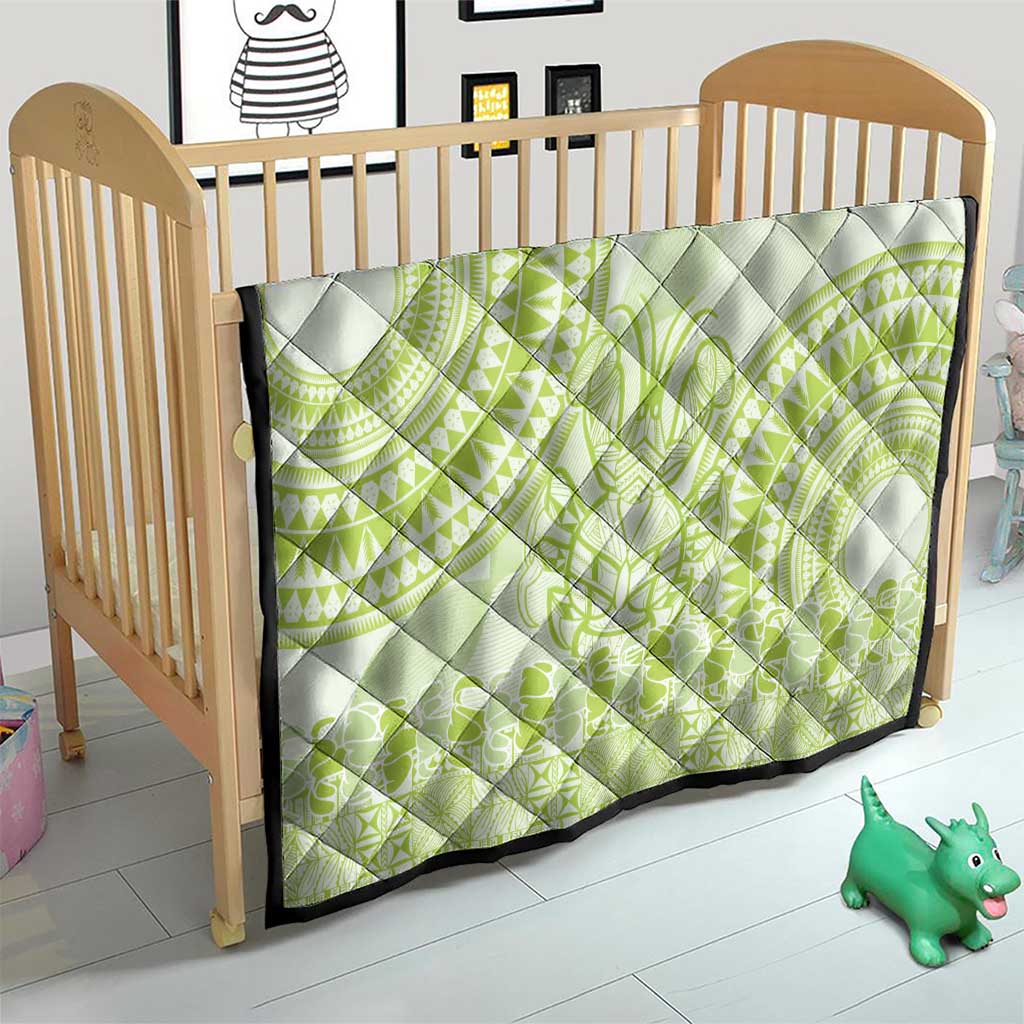 Lime Green Niue Language Week Quilt The Rock Coconut Crab - Siapo Pattern