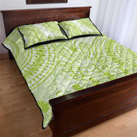 Lime Green Niue Language Week Quilt Bed Set The Rock Coconut Crab - Siapo Pattern LT14 - Polynesian Pride