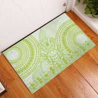 Lime Green Niue Language Week Rubber Doormat The Rock Coconut Crab - Siapo Pattern LT14 - Polynesian Pride