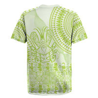 Lime Green Niue Language Week Rugby Jersey The Rock Coconut Crab - Siapo Pattern LT14 - Polynesian Pride