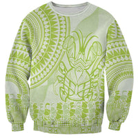 Lime Green Niue Language Week Sweatshirt The Rock Coconut Crab - Siapo Pattern LT14 Unisex Lime Green - Polynesian Pride