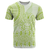 Lime Green Niue Language Week T Shirt The Rock Coconut Crab - Siapo Pattern LT14 Lime Green - Polynesian Pride