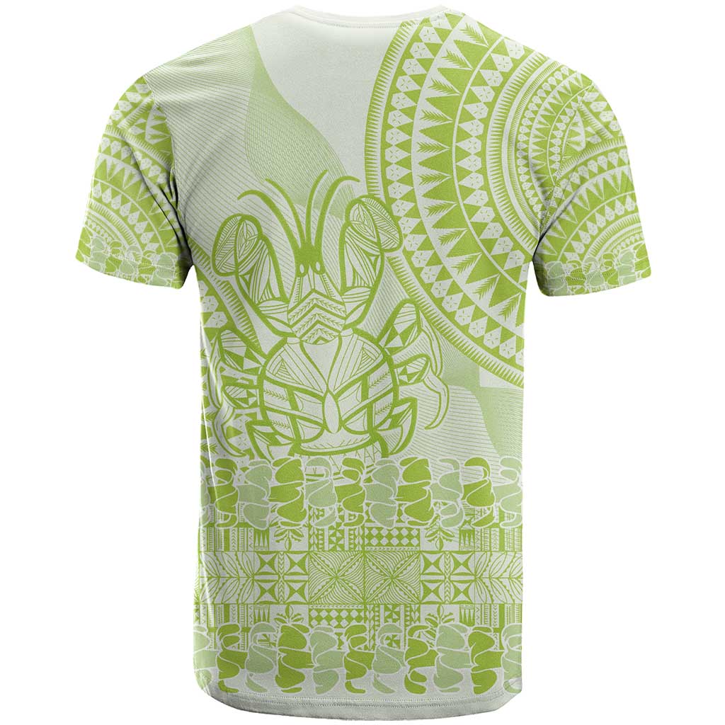 Lime Green Niue Language Week T Shirt The Rock Coconut Crab - Siapo Pattern LT14 - Polynesian Pride