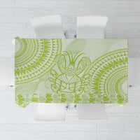 Lime Green Niue Language Week Tablecloth The Rock Coconut Crab - Siapo Pattern LT14 Lime Green - Polynesian Pride