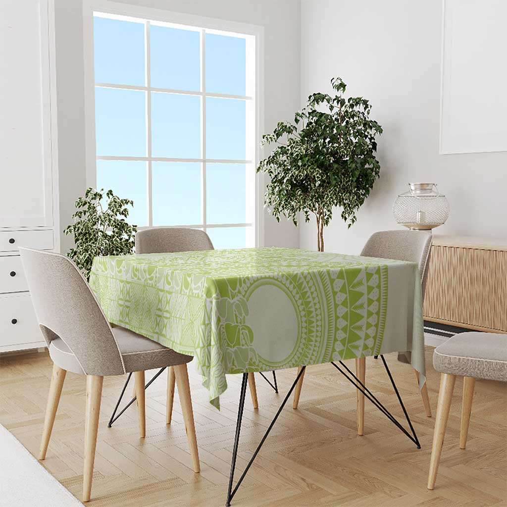 Lime Green Niue Language Week Tablecloth The Rock Coconut Crab - Siapo Pattern LT14 - Polynesian Pride