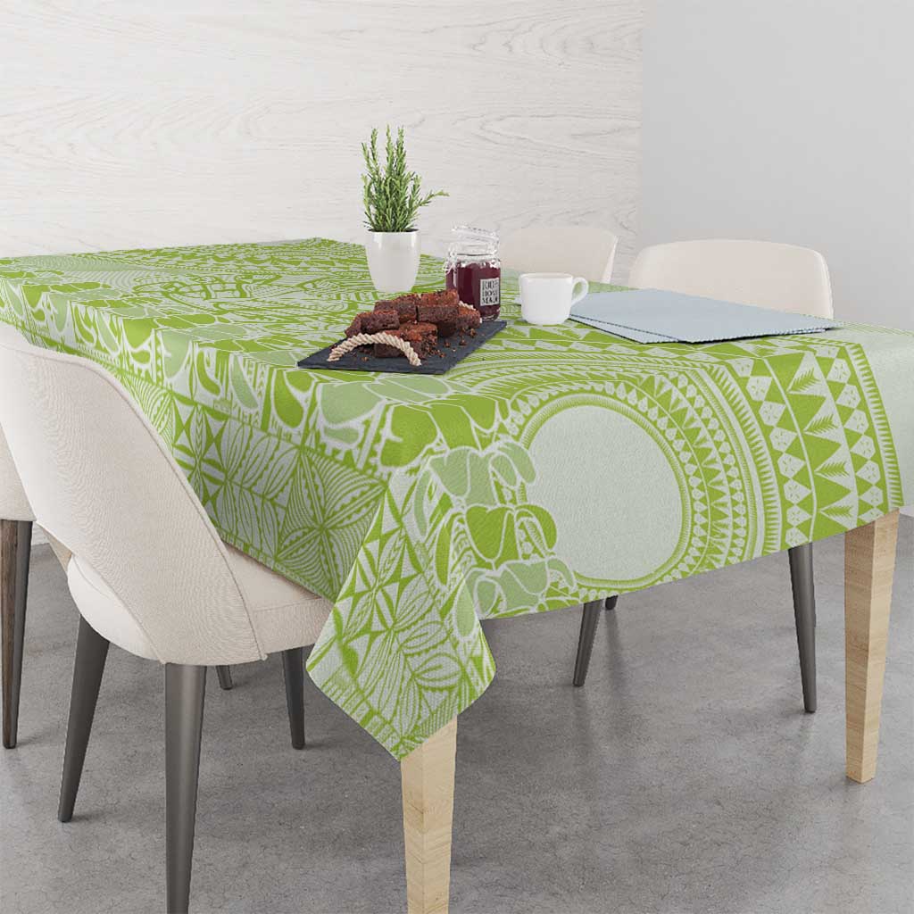 Lime Green Niue Language Week Tablecloth The Rock Coconut Crab - Siapo Pattern LT14 - Polynesian Pride