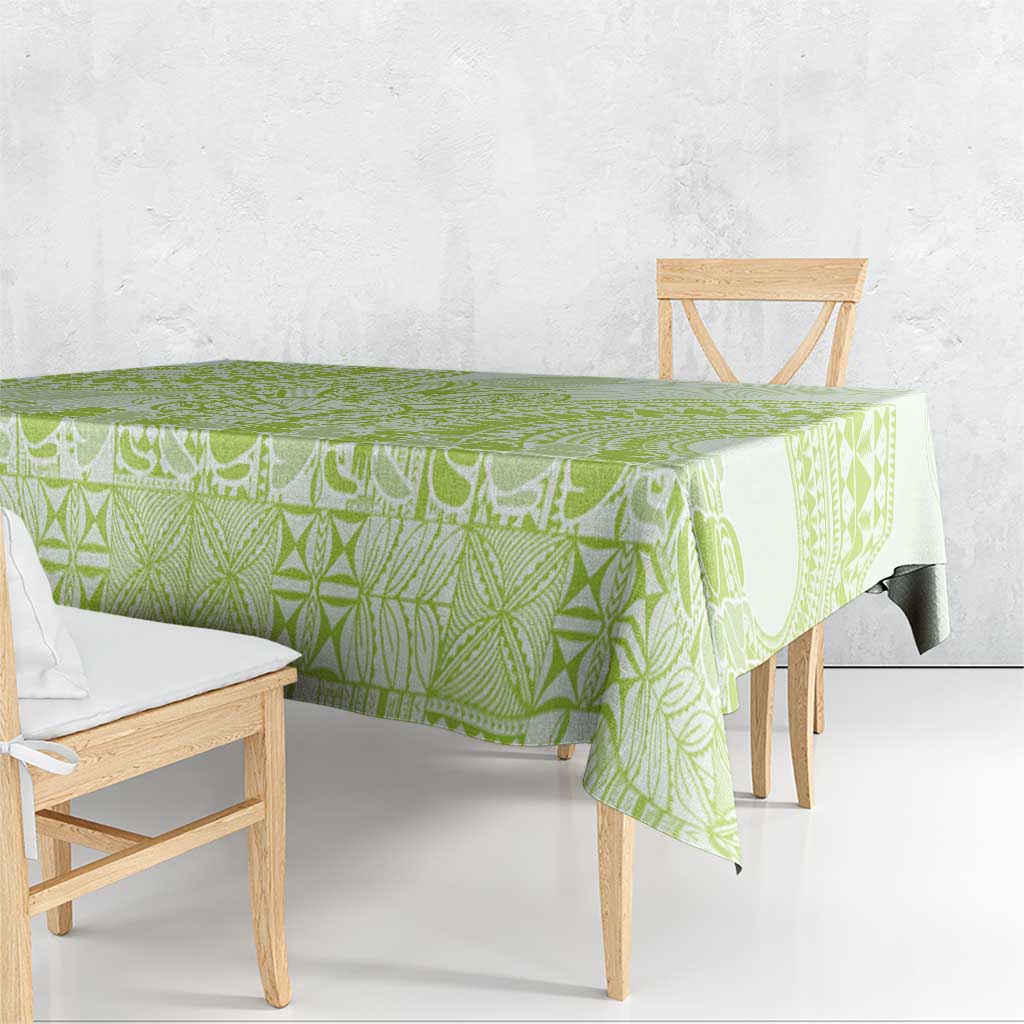 Lime Green Niue Language Week Tablecloth The Rock Coconut Crab - Siapo Pattern LT14 - Polynesian Pride