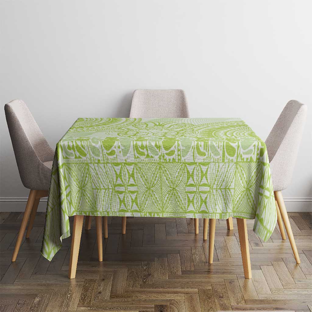 Lime Green Niue Language Week Tablecloth The Rock Coconut Crab - Siapo Pattern LT14 - Polynesian Pride