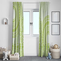 Lime Green Niue Language Week Window Curtain The Rock Coconut Crab - Siapo Pattern LT14 - Polynesian Pride