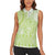 Lime Green Niue Language Week Women Sleeveless Polo Shirt The Rock Coconut Crab - Siapo Pattern