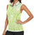 Lime Green Niue Language Week Women Sleeveless Polo Shirt The Rock Coconut Crab - Siapo Pattern