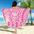 Pink Niue Language Week Beach Blanket The Rock Coconut Crab - Siapo Pattern