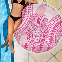 Pink Niue Language Week Beach Blanket The Rock Coconut Crab - Siapo Pattern LT14 - Polynesian Pride