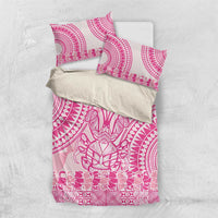 Pink Niue Language Week Bedding Set The Rock Coconut Crab - Siapo Pattern